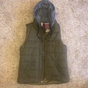 Green vest with hood